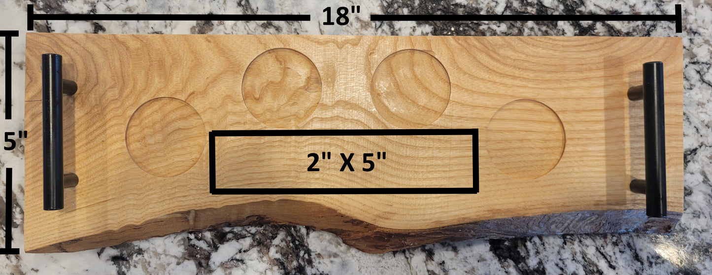 Personalized Beer / Wine / Whiskey Live-Edge Flight & Tasting Board