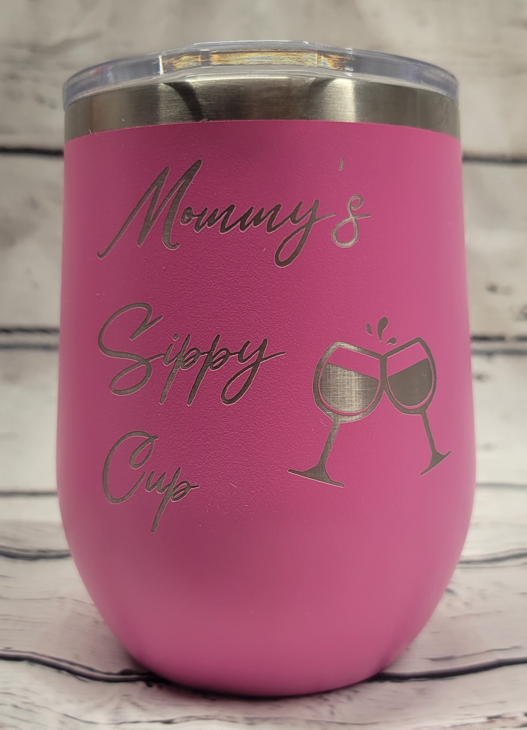 Pink Mommy's Sippy Cup 12oz Wine Tumbler