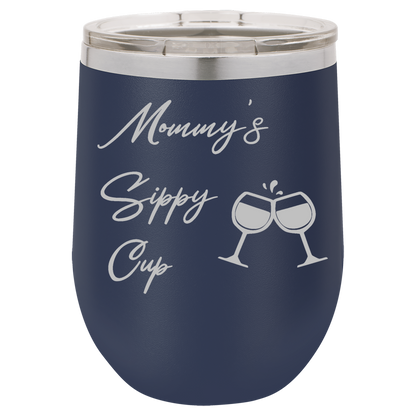 Navy Blue 12oz Stemless Wine Tumbler