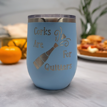 Light Blue 12oz Stemless Wine Tumbler