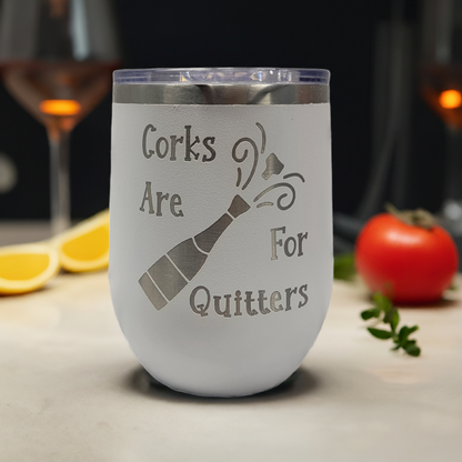 White 12oz Stemless Wine Tumbler