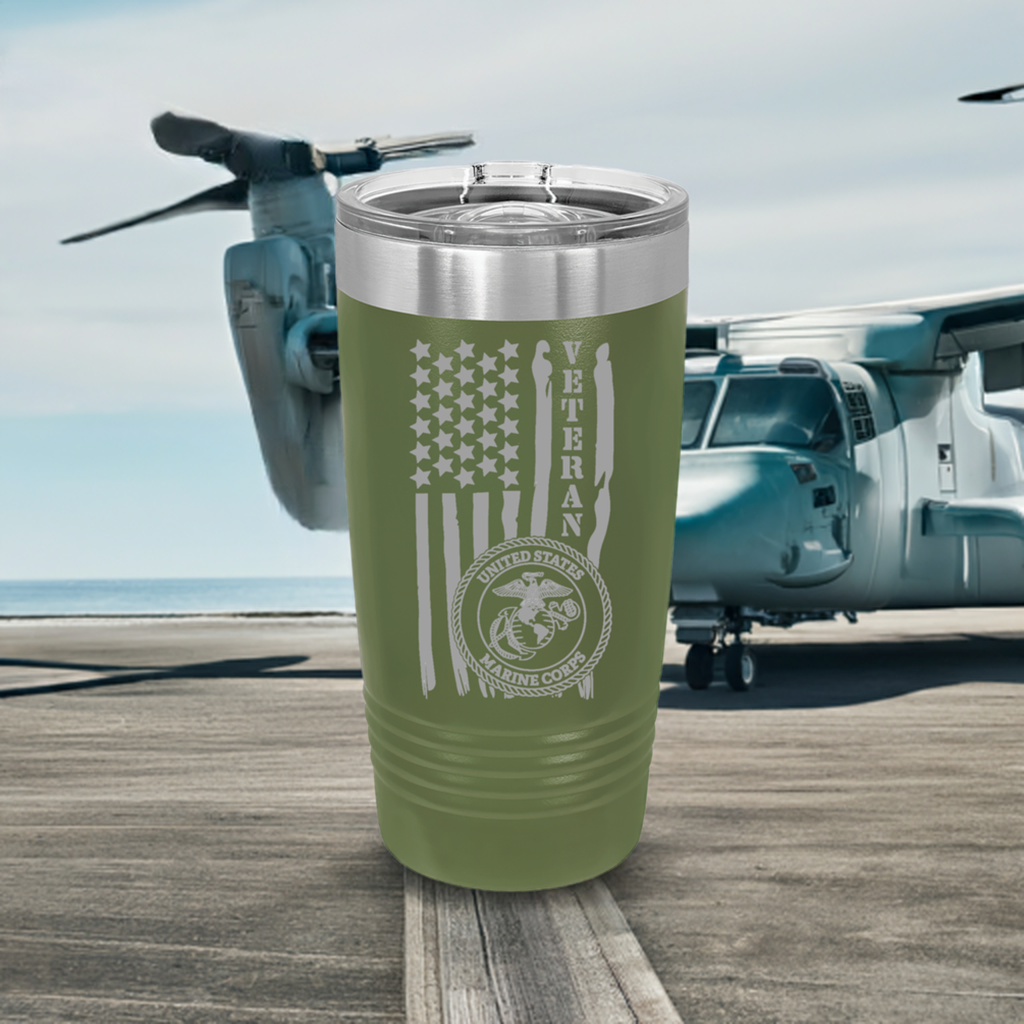 20oz Military Green Marine Corps Tumbler