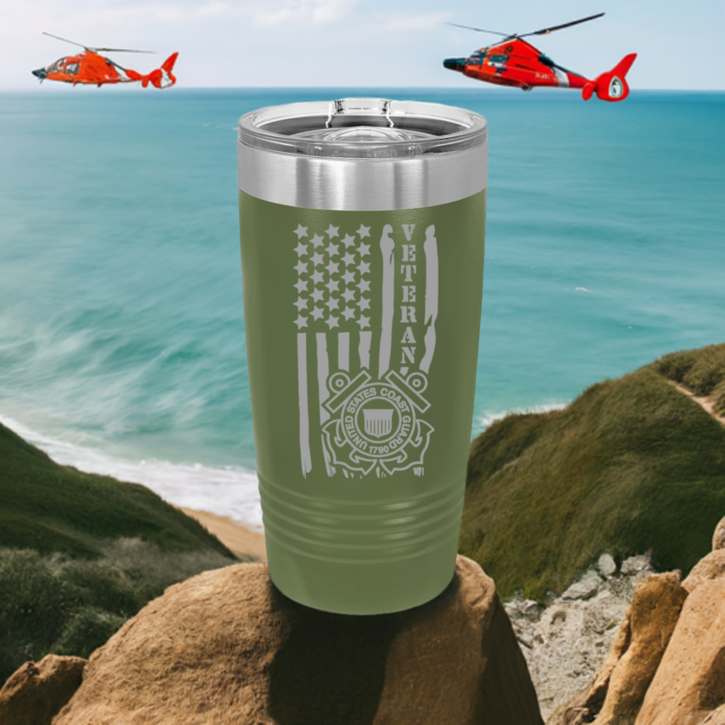 20oz Military Green Coast Guard Tumbler